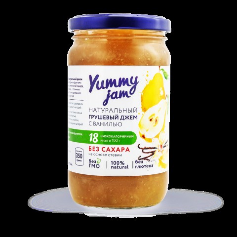 Джем низкокалорийный Yummy Jam груша с ванилью, ст.б, 350г.