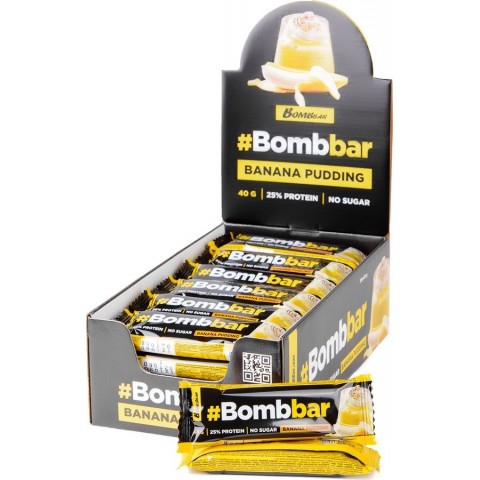 Батончик BOMBBAR глазированный 40 гр (банановый пудинг) 1\30