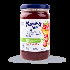 Vegan-Food Джем низкокалорийный Yummy Jam  клюквенный, ст.б 350 гр