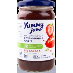 Джем низкокалорийный Yummy Jam из клубники, ст.б 350 гр