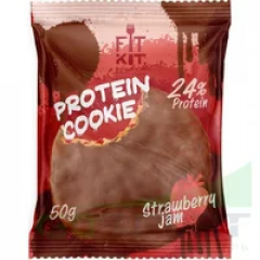FITKIT Protein chokolate cookie  50г Клубничный джем 1/24
