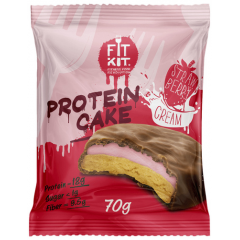 FITKIT Protein cake с начинкой 70г Клубника со сливками 1/24