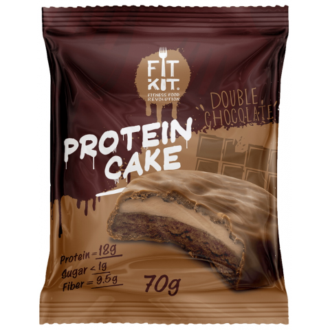FITKIT Protein cake с начинкой 70г Двойной шоколад 1/24