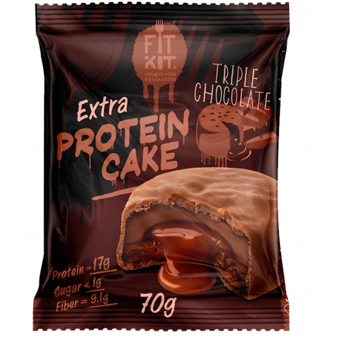 FITKIT Protein cake EXTRA  70г Тройной шоколад 1/24