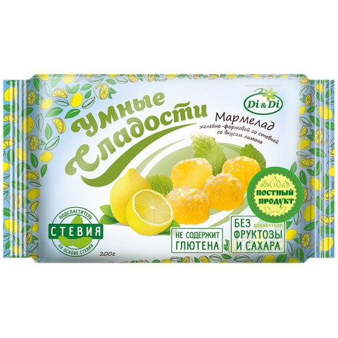 Мармелад «Умные сладости» желейно-формовой «Лимон» 200г